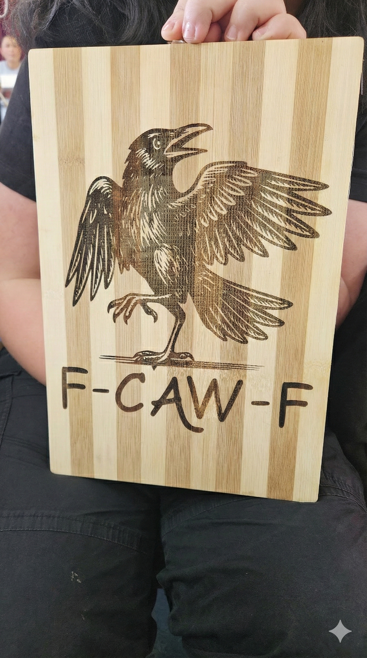 The "F-CAW-F" Raven Bamboo Chopping Board & Serving Platter