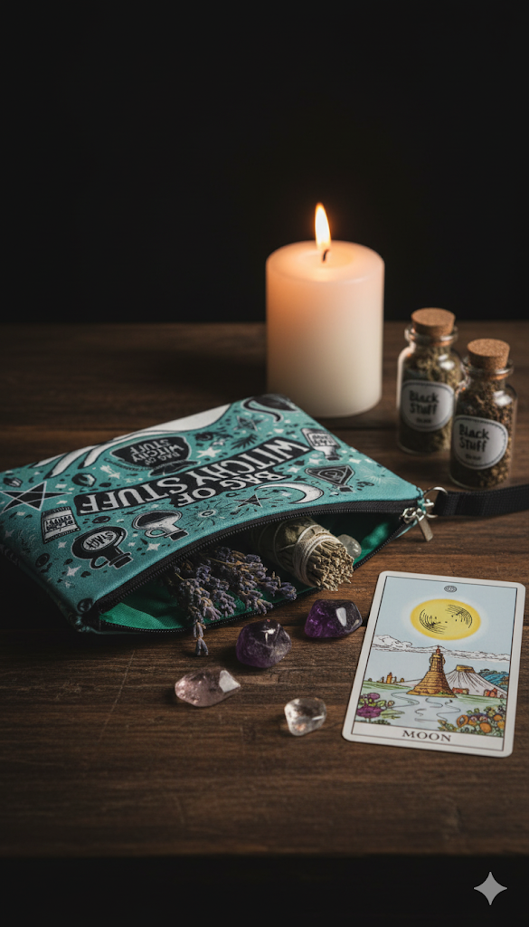 "Bag of Witchy Stuff" Pouch - Mystical Organizer for Your Magical Essentials