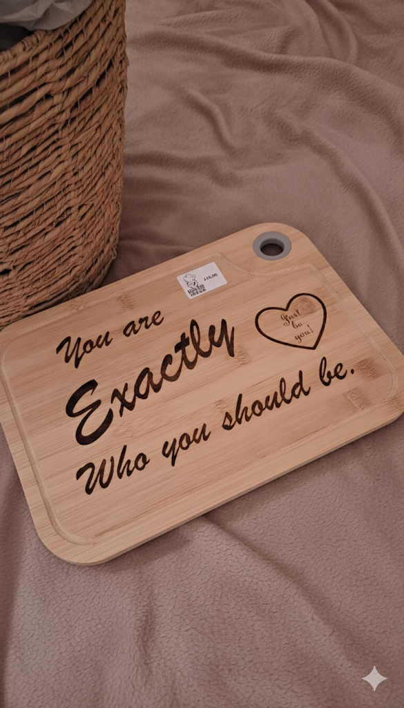 "You are Exactly Who you should be" Bamboo Cutting Board