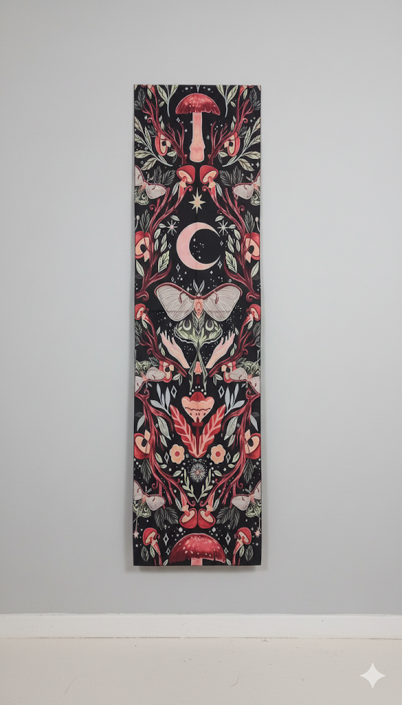 Whimsical Forest & Mystical Creatures Wall Tapestry - Boho Nature Decor