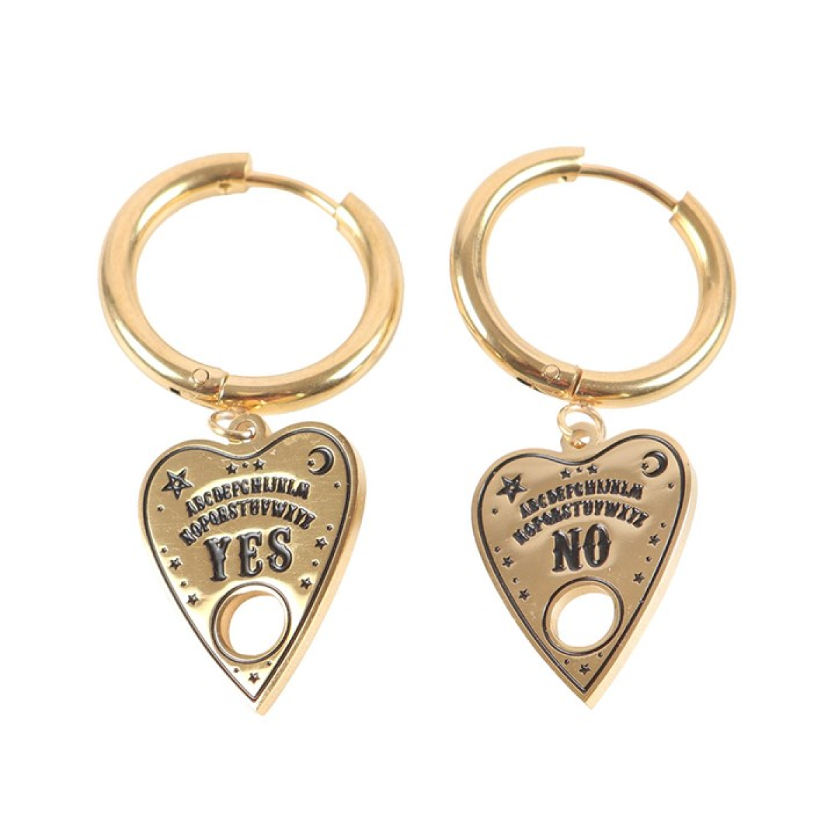 Mystical Talking Board Planchette Dangle Hoop Earrings
