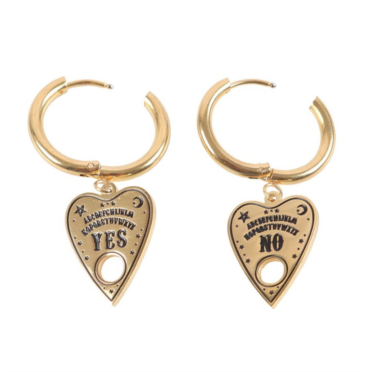Mystical Talking Board Planchette Dangle Hoop Earrings