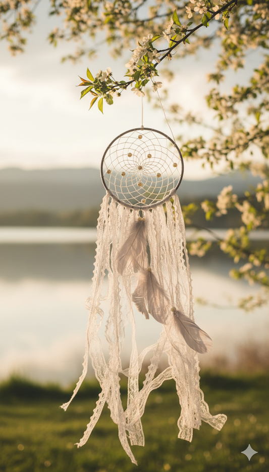 Sweet Dreams: Handcrafted White Dream Catcher