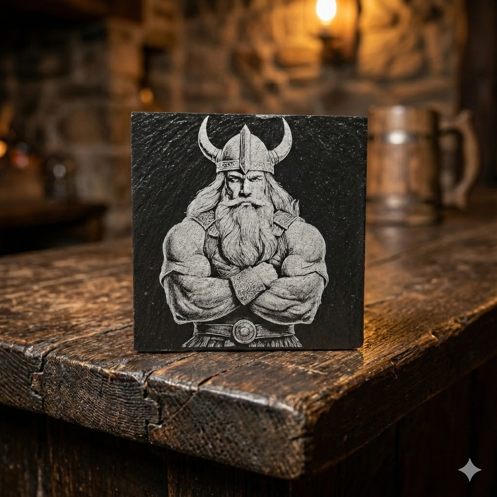 Viking Engraved Slate Coaster | Valhalla Rising Collection