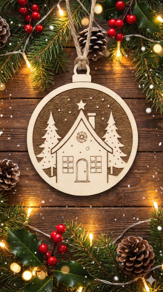Rustic Wooden Christmas Bauble Collection | Laser Engraved Ornaments & Gift Tags
