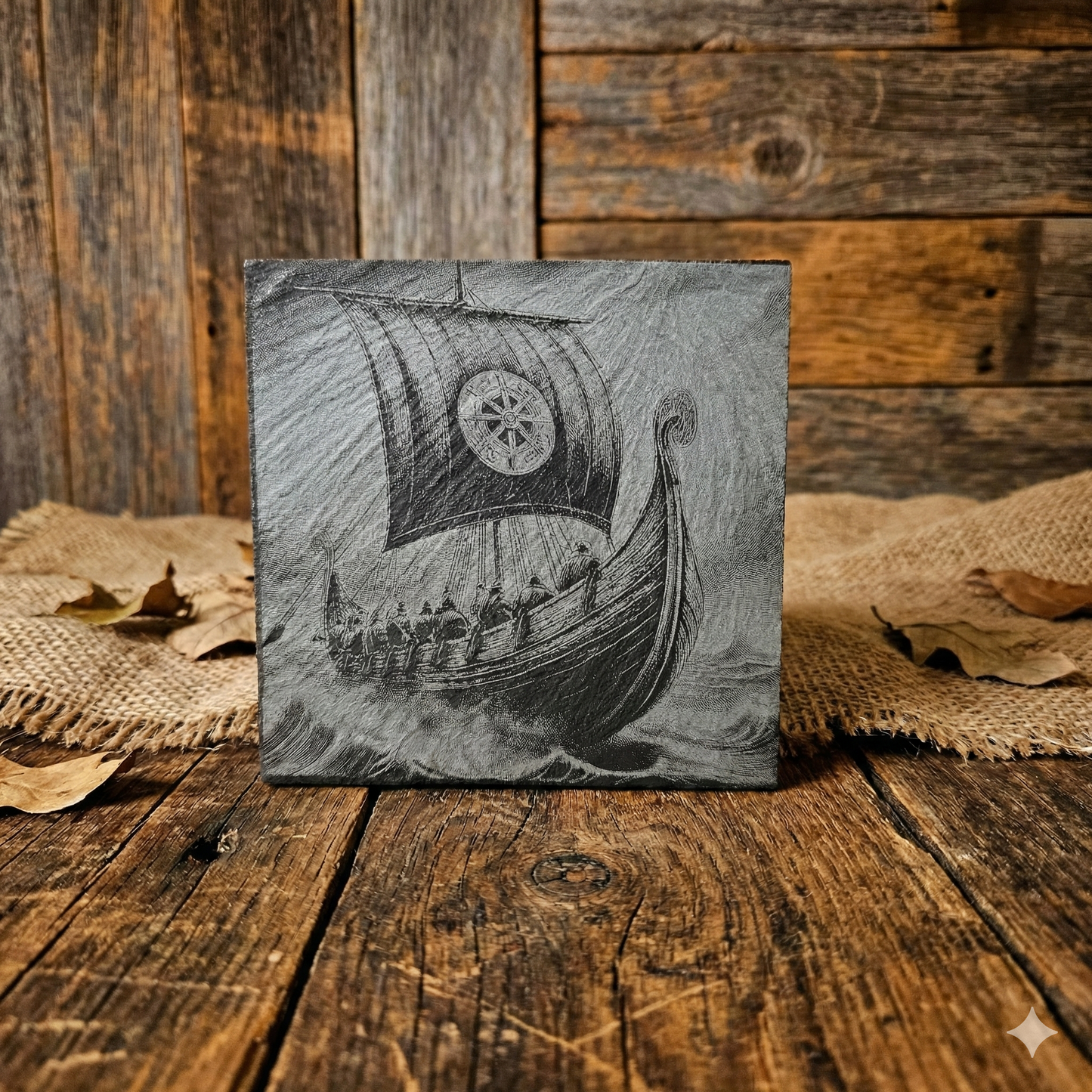 Viking Engraved Slate Coaster | Valhalla Rising Collection