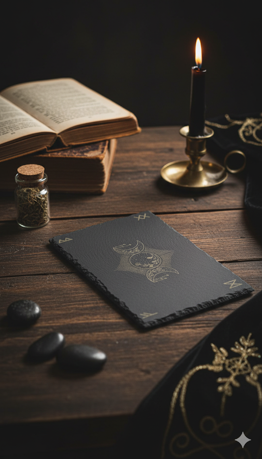 Lunar Empowered Slate Altar Tile | Ritual Plate & Intentional Centerpiece (Choose Design & Size)