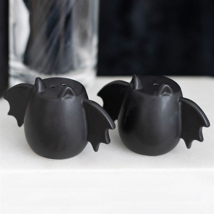 Gothic Bat Wing Salt & Pepper Shaker Set - Quirky Halloween Tableware
