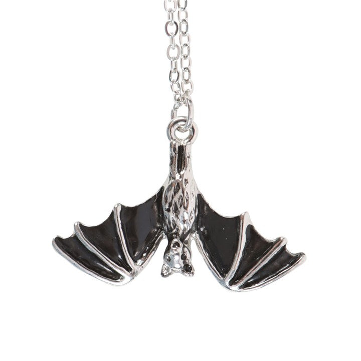 Edgy Bat Dangle Necklace - Stainless Steel Halloween/Goth Jewellery