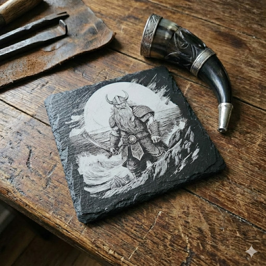 Viking Engraved Slate Coaster | Valhalla Rising Collection