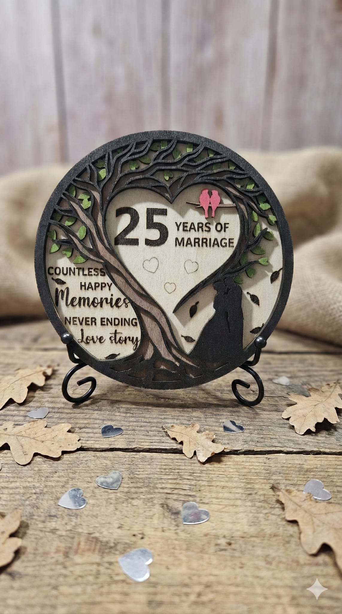 Personalised Anniversary Gift – Tree of Life Wooden Plaque | Custom Years of Marriage