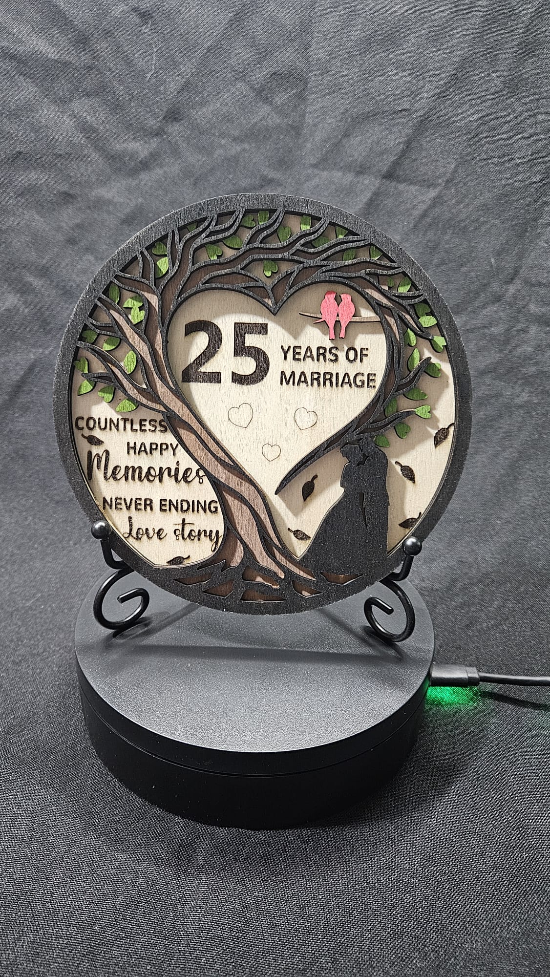 Personalised Anniversary Gift – Tree of Life Wooden Plaque | Custom Years of Marriage