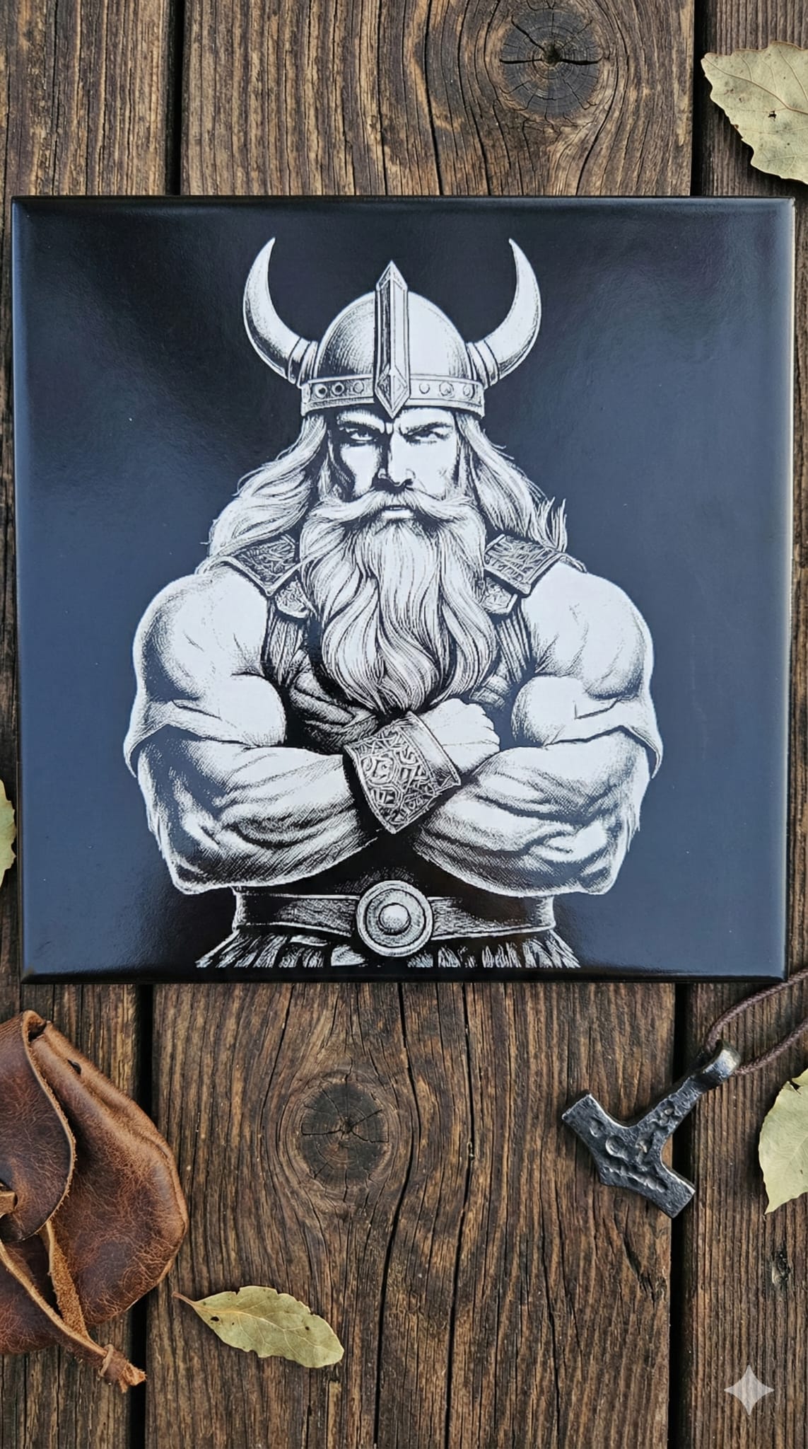 Viking Etched Tile | Laser Engraved Norse Decor