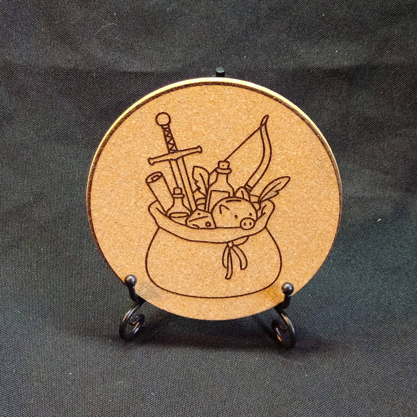 Laser-Engraved TTRPG Cork Coasters