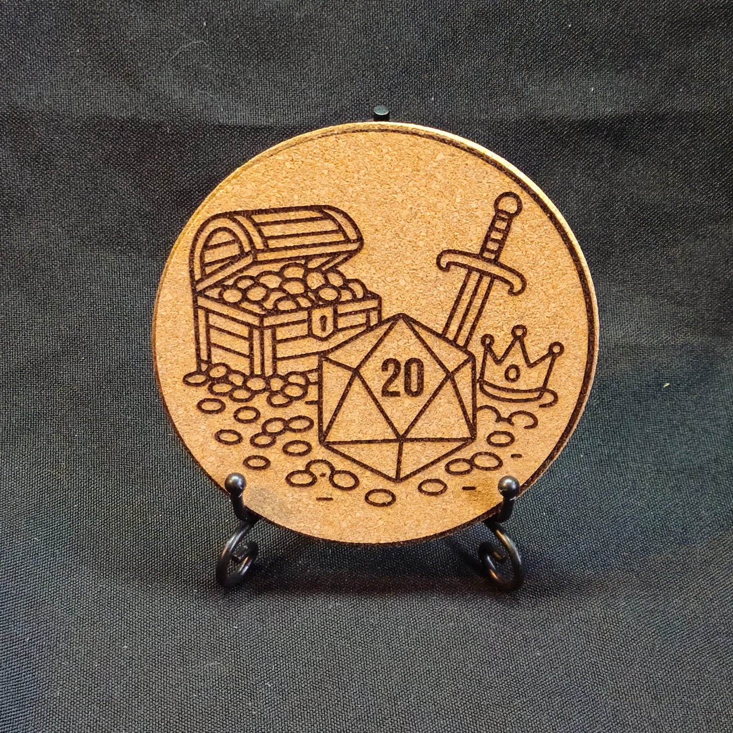 Laser-Engraved TTRPG Cork Coasters