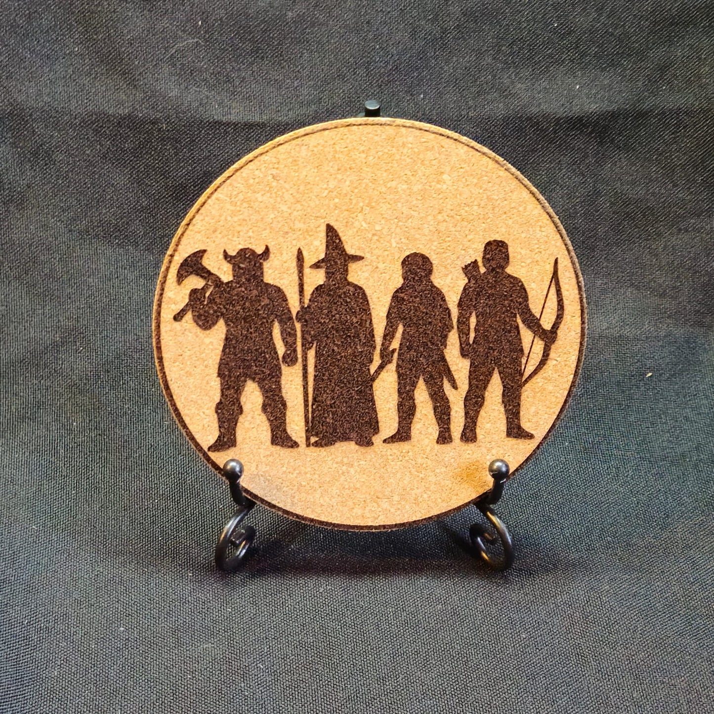 Laser-Engraved TTRPG Cork Coasters