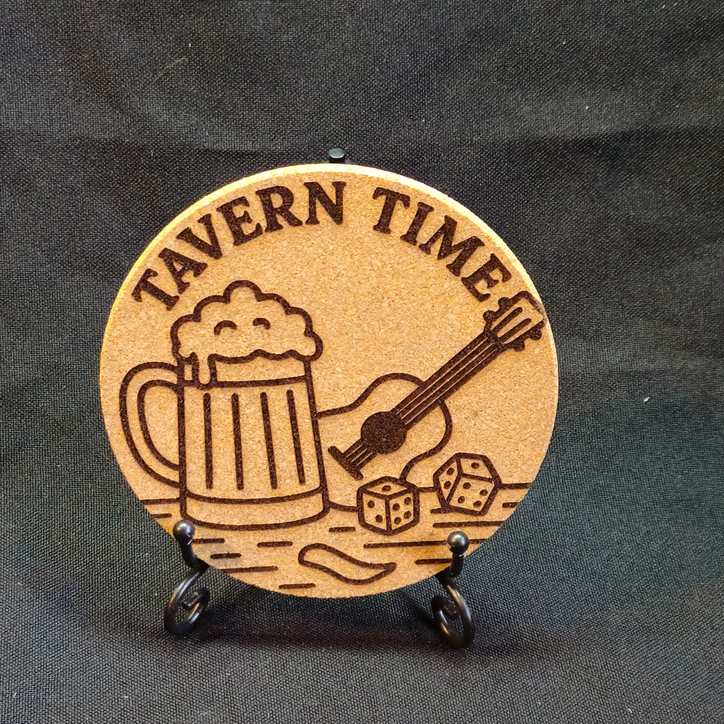 Laser-Engraved TTRPG Cork Coasters