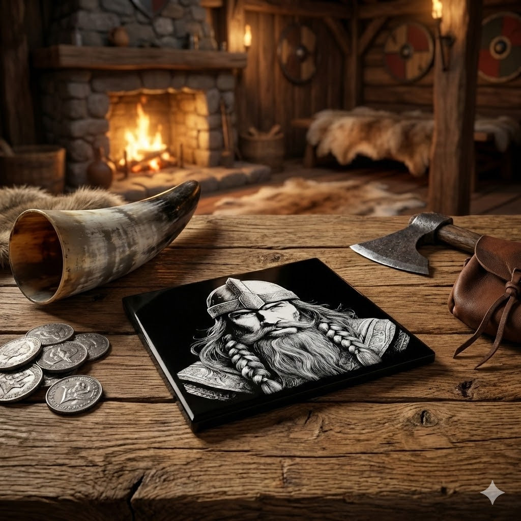 Viking Etched Tile | Laser Engraved Norse Decor