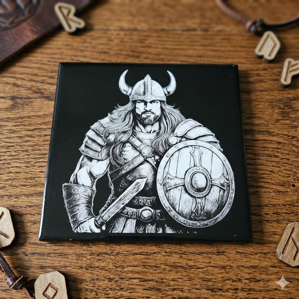Viking Etched Tile | Laser Engraved Norse Decor