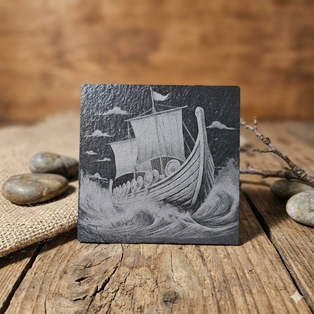 Viking Engraved Slate Coaster | Valhalla Rising Collection
