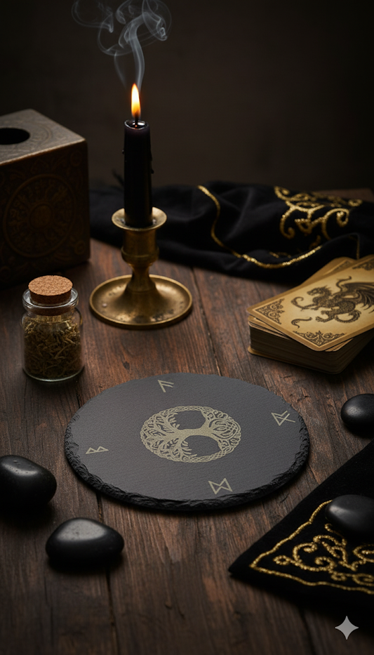 Lunar Empowered Slate Altar Tiles & Ritual Plates