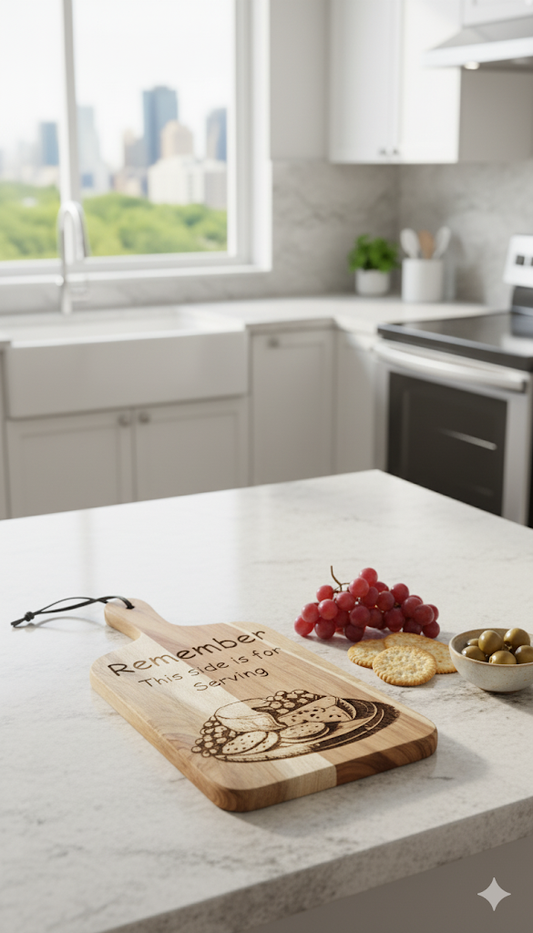 Double-Sided "Remember This Side Is For Serving" & "This Side Is For Spanking" Cutting/Serving Board