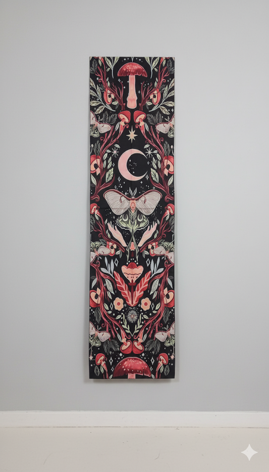 Whimsical Forest & Mystical Creatures Wall Tapestry - Boho Nature Decor