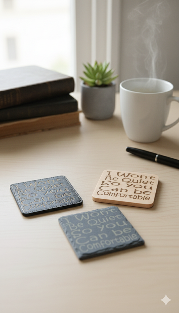 "I Won't Be Quiet So You Can Be Comfortable" Coaster - Speak Your Truth!